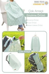 Mordesign Pamuk Yıldızlı Mavi Emzirme Önlüğü Örtüsü