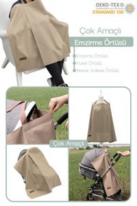 Mordesign Pamuk 80x118 cm Kahverengi Emzirme Önlüğü Örtüsü