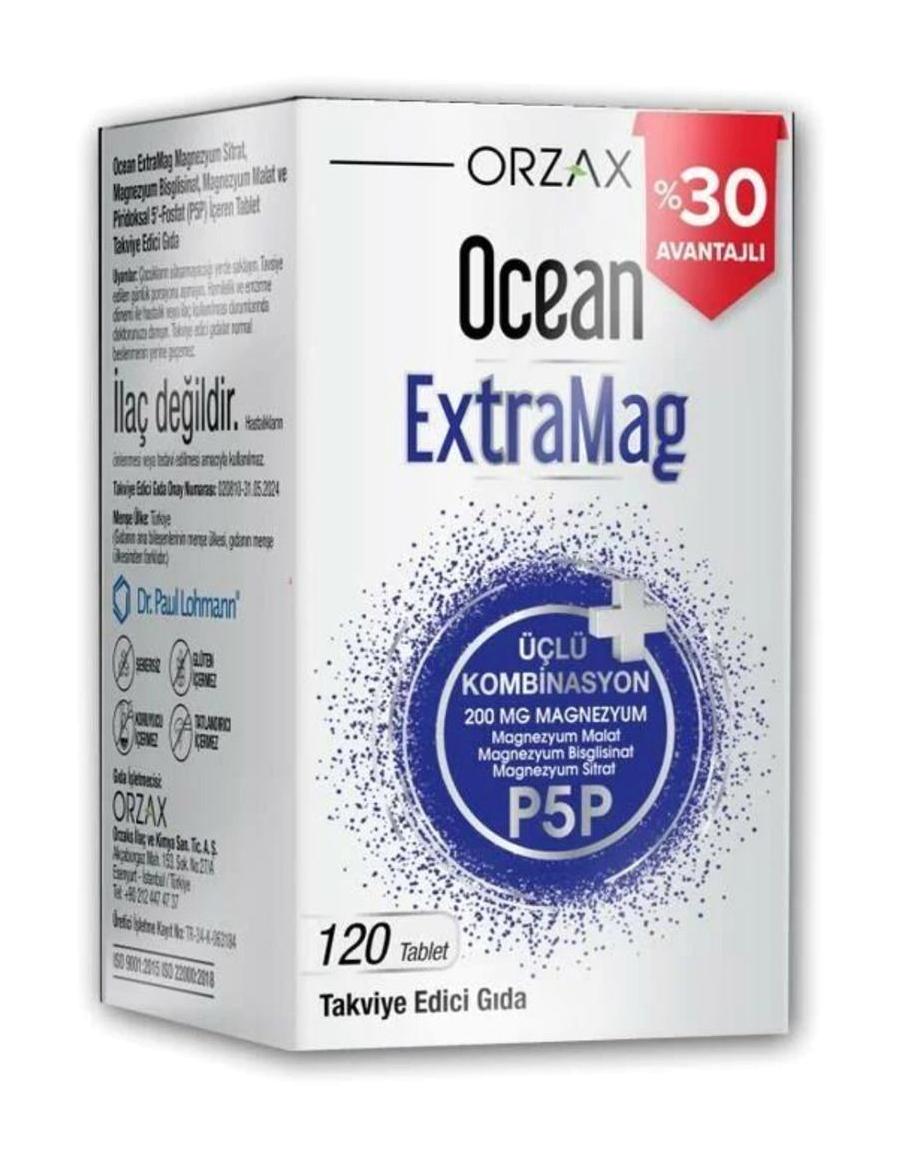 Orzax Extramag Aromasız Yetişkin Vitamin 120 Adet Tablet