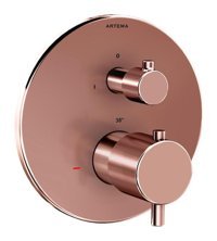 Artema Root Round A4325829 Pirinç Çift Delikli Aç Kapa Dereceli Ankastre Kare Banyo Bataryası Bakır