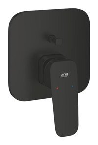 Grohe Cubeo 1017782430 Krom Aç Kapa Ankastre Kare Banyo Bataryası Siyah