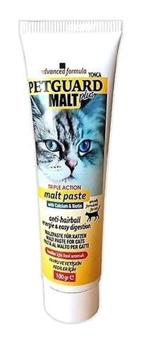 Petguard Malt Plus Tüy Yumağı Önleyici Yavru-Yetişkin Kedi Vitamini Macun 100 gr