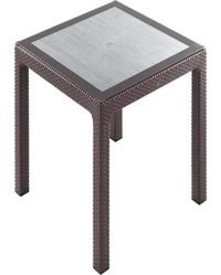 Xsay Mevsim Kare Rattan 90x90 cm Kahverengi Bahçe Masası