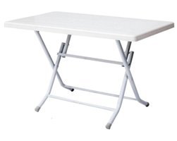 Masacı Home Modern Katlanabilir Dikdörtgen Plastik 70x120 cm Beyaz Bahçe Masası