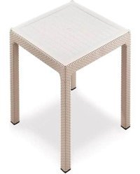 Xsay Mevsim Kare Rattan 90x90 cm Krem Bahçe Masası