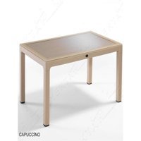 Xsay Camlı Dikdörtgen Rattan 90x150 cm Kahverengi Bahçe Masası