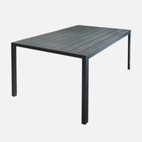 Sunfun Narbonne Dikdörtgen Ahşap 90x150x74 cm Siyah Bahçe Masası
