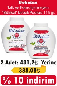 Bebeten Toz Bebek Pudrası 2x115 gr