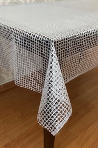 Pimulahome PVC 140x300 cm Dikdörtgen Şeffaf Masa Örtüsü Şeffaf