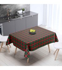 Adawall Keten 160x220 cm Dikdörtgen Masa Örtüsü Kırmızı-Yeşil