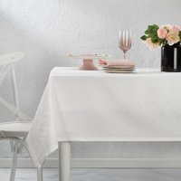 Schafer Mayra Poly Kumaş 160x240 cm Dikdörtgen Masa Örtüsü Krem