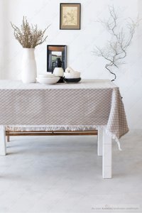 Qottox Pamuk-Polyester 130x170 cm Dikdörtgen Masa Örtüsü Çok Renkli