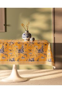 Madame Coco Nora Polyester 140x200 cm Dikdörtgen Masa Örtüsü Mavi-Sarı