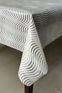 Pimulahome PVC 140x220 cm Dikdörtgen Şeffaf Masa Örtüsü Şeffaf