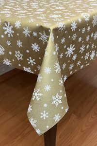 Pimulahome PVC 140x160 cm Dikdörtgen Masa Örtüsü Gri-Sarı