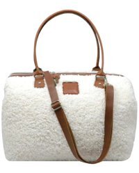 Babysi Mommy Bag Exclusive Su Geçirmez Peluş Bebek Omuz Çantası Ekru