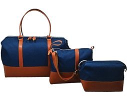 Babysi Mommy Bag Exclusive 3'lü Su Geçirmez Suni Deri Bebek Omuz Çantası Lacivert