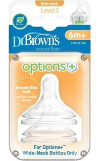 Dr. Brown's Silikon 6+ Ay Hızlı Akış Geniş Ağız Biberon Emziği