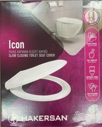 Hakersan Icon Yavaş Kapanan Beyaz U Klozet Kapağı