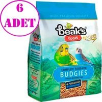 Beak's Deluxe Kabuklu Karışık Vitaminli Yetişkin Kuş Yemi 6 x 400 gr
