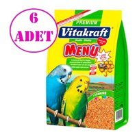 Vitakraft Menü Premium Kabuklu Ballı Vitaminli Yetişkin Kuş Yemi 6 x 500 g