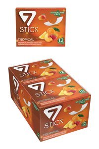 7 Stick Karışık Meyveli Şekersiz Sakız 12'li 12 Adet