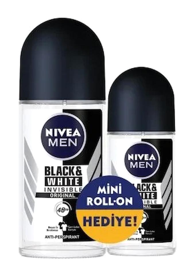 Nivea Black&White Original Roll Pudrasız Ter Önleyici Antiperspirant Roll-On Erkek Deodorant 75 ml
