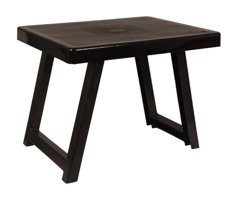 Moblyon 50 cm x 40 cm Dikdörtgen Plastik Siyah Kamp Masası