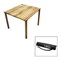 Ibico 60 cm x 60 cm Çantalı Kare Ahşap Kahverengi Kamp Masası