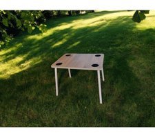 Varje 60 cm x 45 cm Dikdörtgen Ahşap Kahverengi Kamp Masası