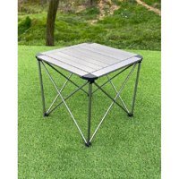 Campout 50 cm x 50 cm Çantalı Kare Alüminyum Gri Kamp Masası