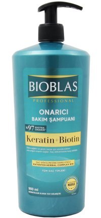 Bioblas Onarıcı İnce Telli Saçlar İçin Sülfatsız Keratinli Zeytinyağlı Parabensiz Şampuan 900 ml