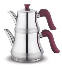 Lines Soft Paslanmaz Çelik Mini Çaydanlık Gri - Mor