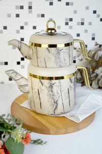 Belariva Marble Granit Çaydanlık Çok Renkli