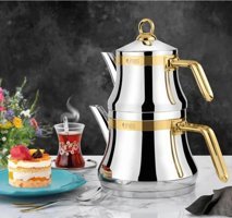 Yonca L-3020 Paslanmaz Çelik Çaydanlık Altın-Gri