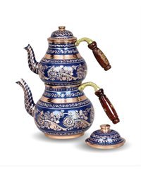 Morya Bakır Çaydanlık Mavi