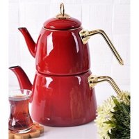 Bayev 200463 Emaye Çaydanlık Kırmızı