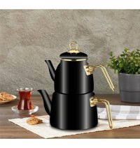 Mea Concept Monde Emaye Çaydanlık Altın-Siyah