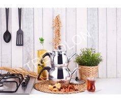 Trendlon 4 Numara Küre Alüminyum Çaydanlık Gri