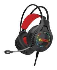 Dexim H608 7.1 3.5 mm Gürültü Önleyici Mikrofonlu Kablolu Kulak Üstü Kulaklık Kırmızı-Siyah