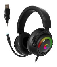 Rampage Bygame-x1 7.1 USB Gürültü Önleyici Mikrofonlu Kablolu Kulak Üstü Kulaklık Siyah