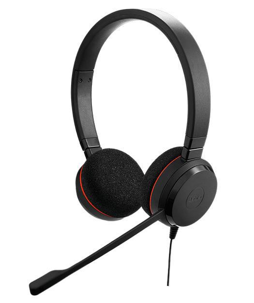 Jabra Evolve 20 7.1 3.5 mm Gürültü Önleyici Mikrofonlu Kablolu Kulak Üstü Kulaklık Siyah-Kırmızı