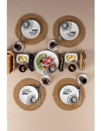 Nandy Home Yeni Gün 19 Parça 4 Kişilik Çok Renkli Desenli Stoneware Kahvaltı Takımı