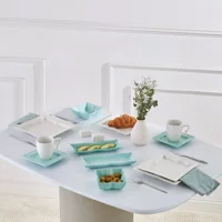Karaca Winx 28 Parça 6 Kişilik Beyaz-Yeşil Porselen Kahvaltı Takımı