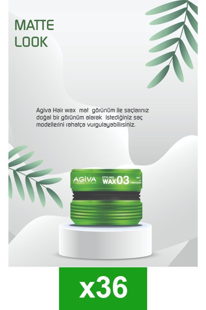 Agiva 03 Green Mat Krem Orta Balmumu 36x175 ml Wax
