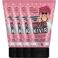 Hobby Kıvır Kıvır Bukle Doğal - Parlak Jel Sert Bitkisel Keratin 4x150 ml Jöle