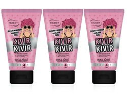 Hobby Kıvır Kıvır Bukle Doğal - Parlak Jel Sert Bitkisel Keratin 3x150 ml Jöle