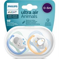 Philips Avent Ultra Air 0-6 Ay Delikli Ortodontik Yenidoğan Damaklı Silikon Emzik Mavi-Sarı