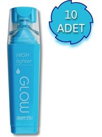 Gıpta Glow 10'lu Neon Mavi Kesik Uçlu Fosforlu Kalem Seti