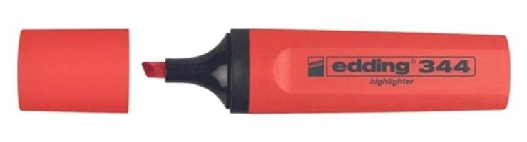 Edding 344 10'lu Neon Kırmızı Kesik Uçlu Fosforlu Kalem Seti